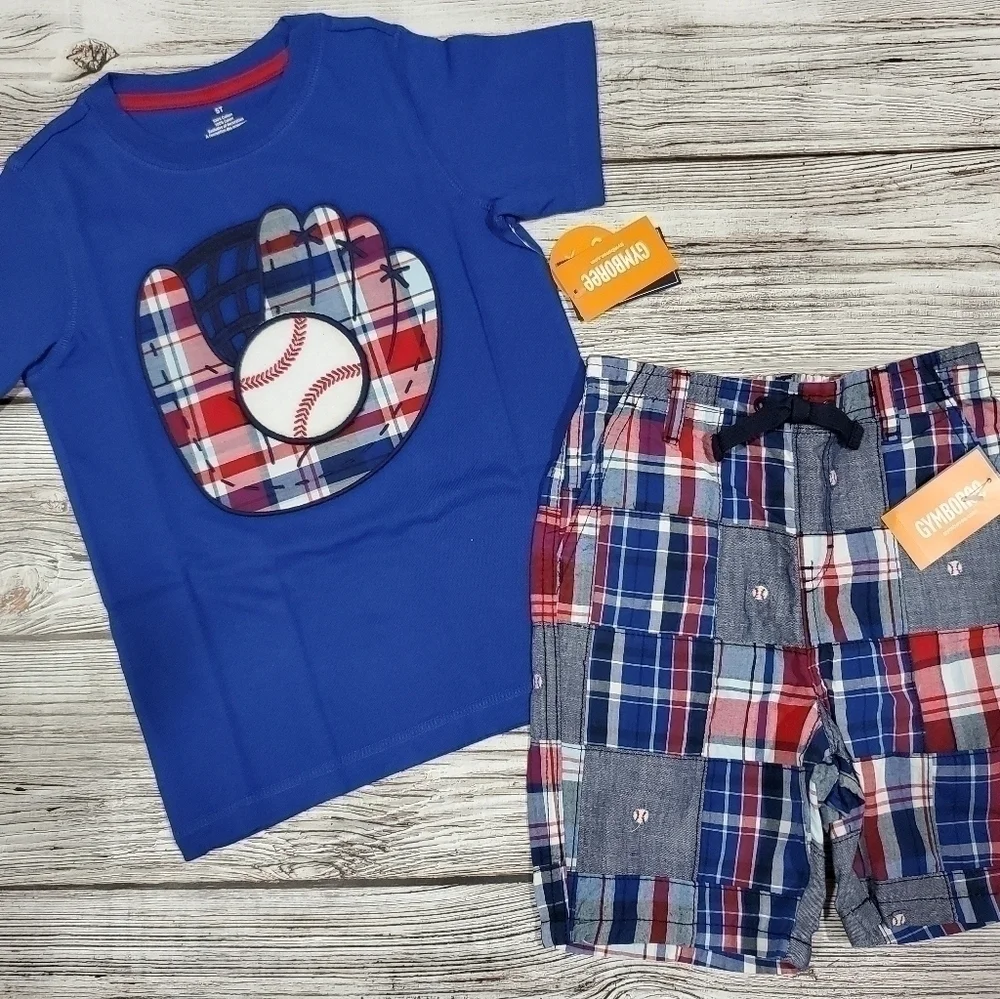 5T T-Shirts 4T Shorts Baseball Outfit Gymboree NWT
